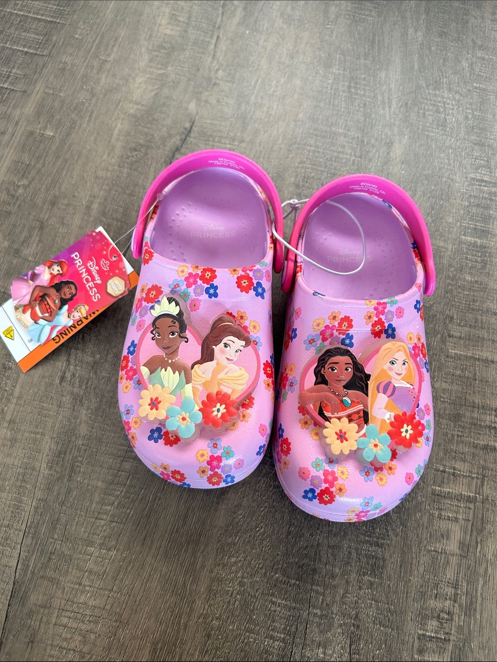 Disney Princess Girls' Pink & Purple Floral Clog Sandals